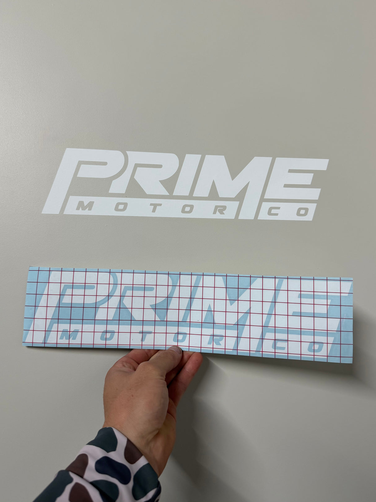 13” Gloss White Decal - Prime Motor Co
