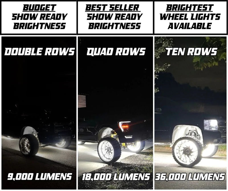 10 Row High Intensity Pure White Wheel Lights