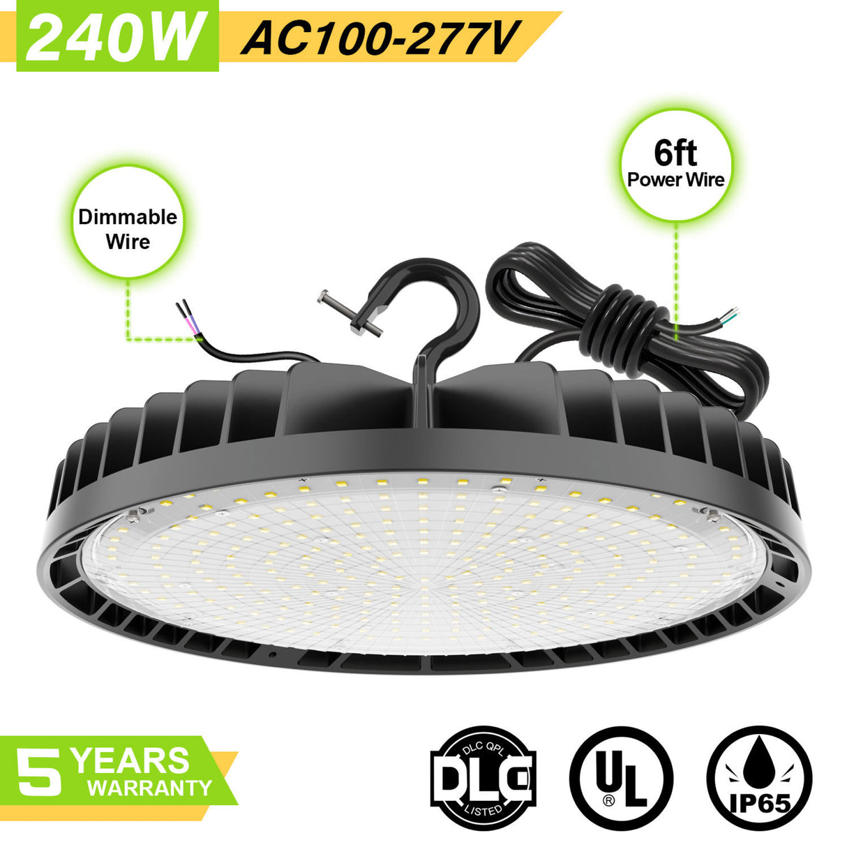 240W UFO LED High Bay Garage Light