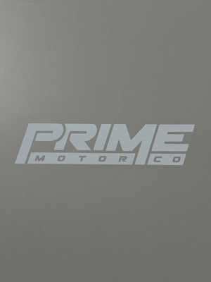13” Gloss White Decal - Prime Motor Co